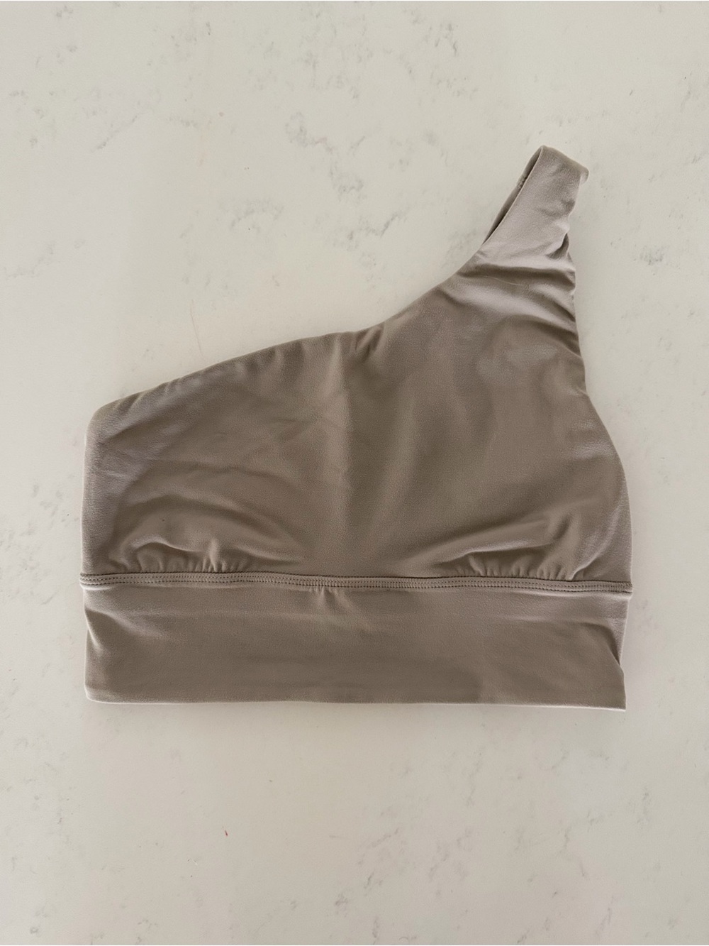 lululemon athletica Asymmetric One-Shoulder Sports Bra in Taupe